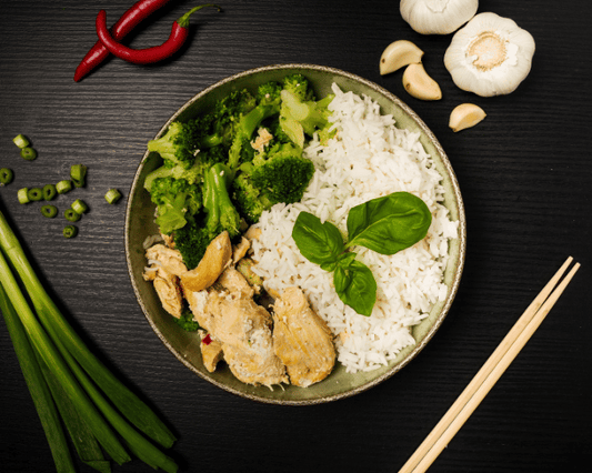 Teriyaki-Huhn mit Brokkoli und Basmatireis