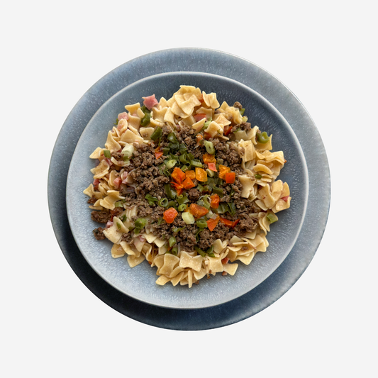 Schinkenfleckerl mit Faschiertem