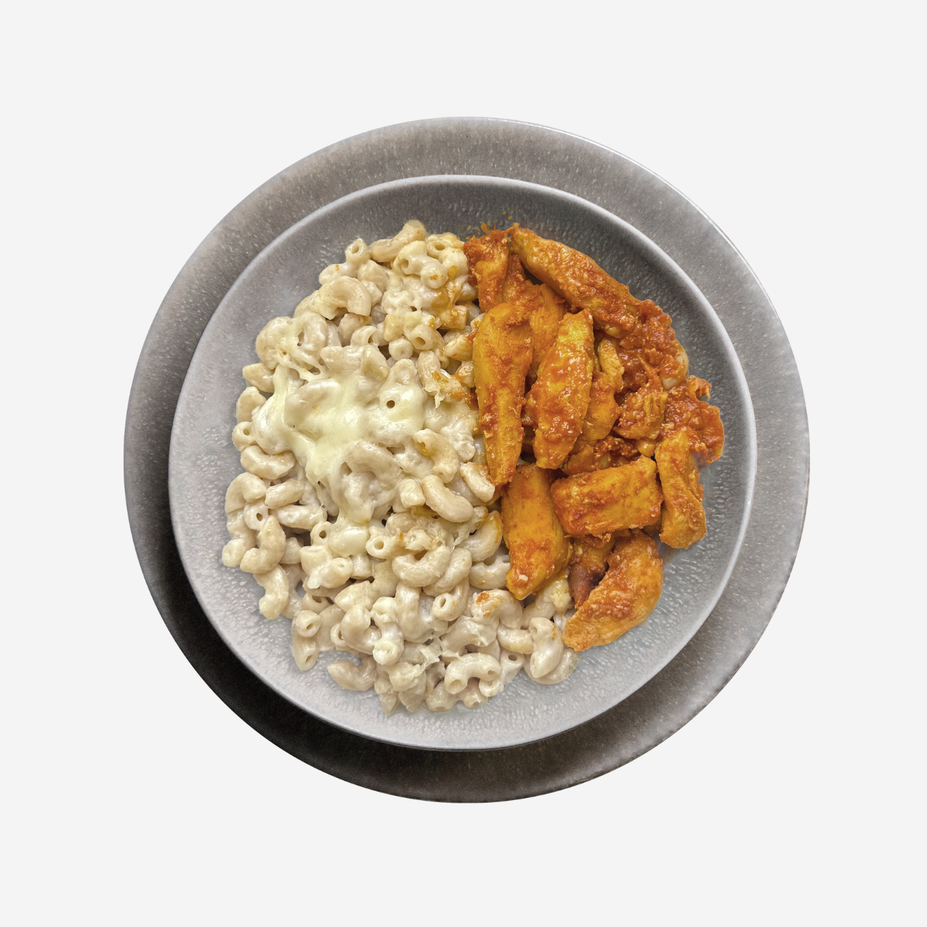 High Protein BBQ Chicken mit Mac & Cheese