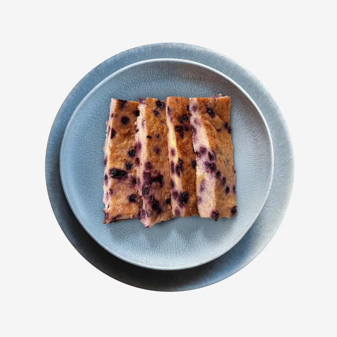 High Protein Topfenauflauf mit Heidelbeeren